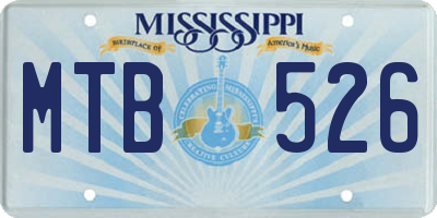 MS license plate MTB526