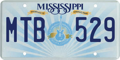 MS license plate MTB529