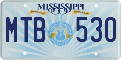 MS license plate MTB530