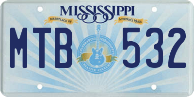 MS license plate MTB532