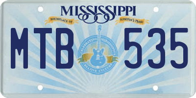 MS license plate MTB535