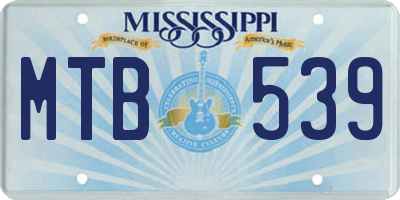 MS license plate MTB539