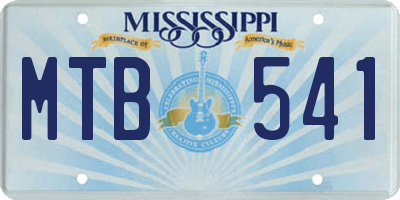 MS license plate MTB541