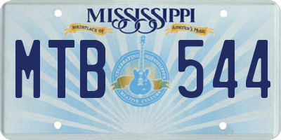 MS license plate MTB544