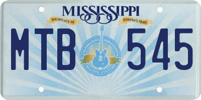 MS license plate MTB545