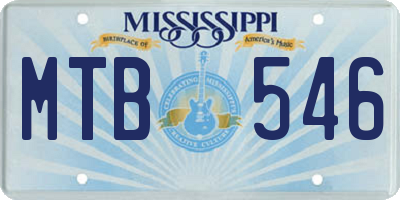 MS license plate MTB546