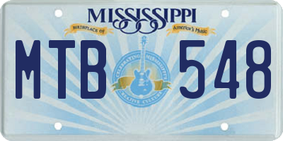MS license plate MTB548