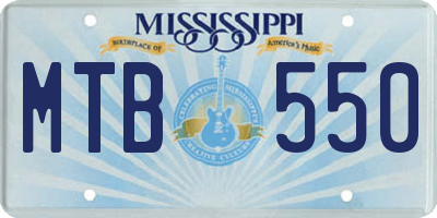 MS license plate MTB550