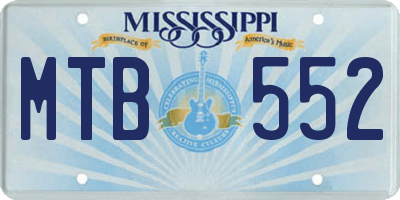 MS license plate MTB552