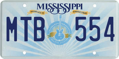 MS license plate MTB554