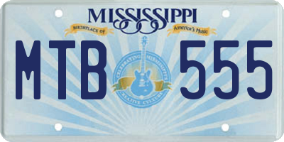 MS license plate MTB555