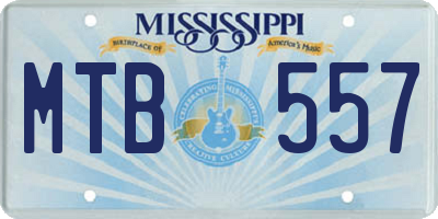 MS license plate MTB557