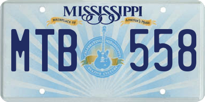 MS license plate MTB558