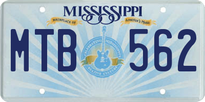 MS license plate MTB562
