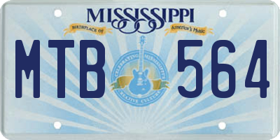 MS license plate MTB564