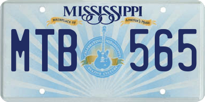 MS license plate MTB565