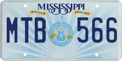 MS license plate MTB566