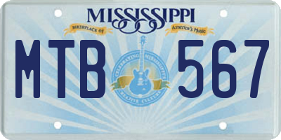 MS license plate MTB567
