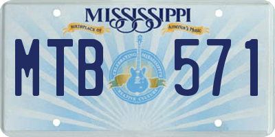 MS license plate MTB571