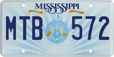 MS license plate MTB572
