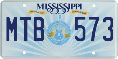 MS license plate MTB573