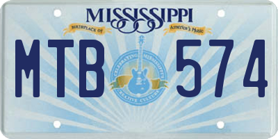 MS license plate MTB574