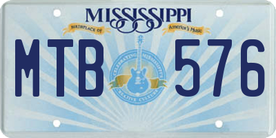 MS license plate MTB576