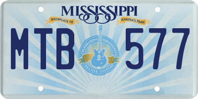 MS license plate MTB577