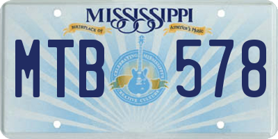 MS license plate MTB578
