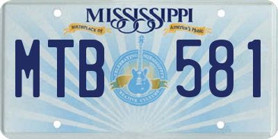 MS license plate MTB581