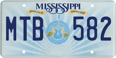 MS license plate MTB582