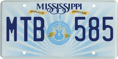 MS license plate MTB585
