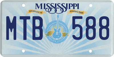 MS license plate MTB588