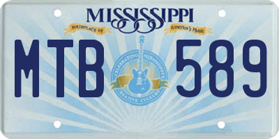 MS license plate MTB589
