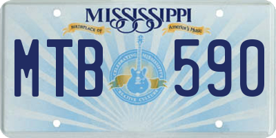 MS license plate MTB590