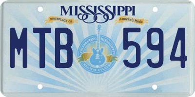MS license plate MTB594