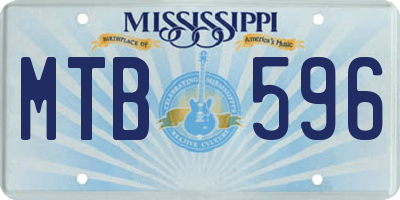 MS license plate MTB596