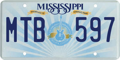 MS license plate MTB597