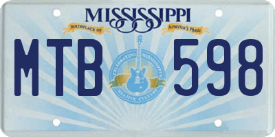 MS license plate MTB598