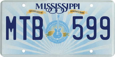 MS license plate MTB599