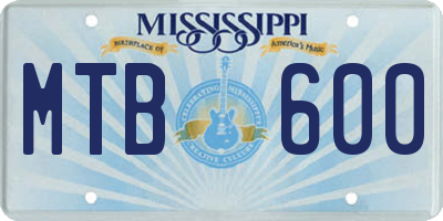 MS license plate MTB600