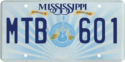 MS license plate MTB601