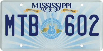 MS license plate MTB602