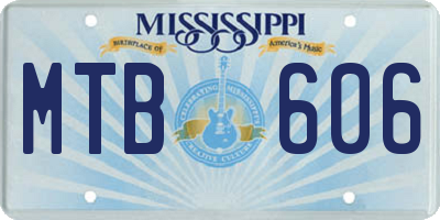 MS license plate MTB606
