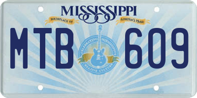 MS license plate MTB609