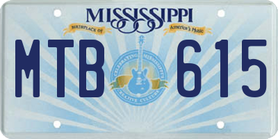 MS license plate MTB615