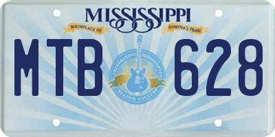 MS license plate MTB628