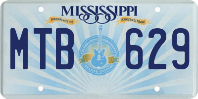 MS license plate MTB629
