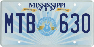 MS license plate MTB630