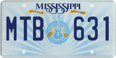 MS license plate MTB631